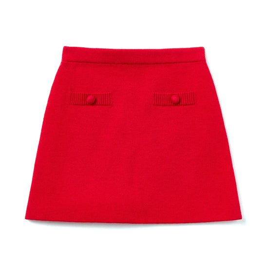 Self Portrait Kids Red Flower Trim Cotton Skirt