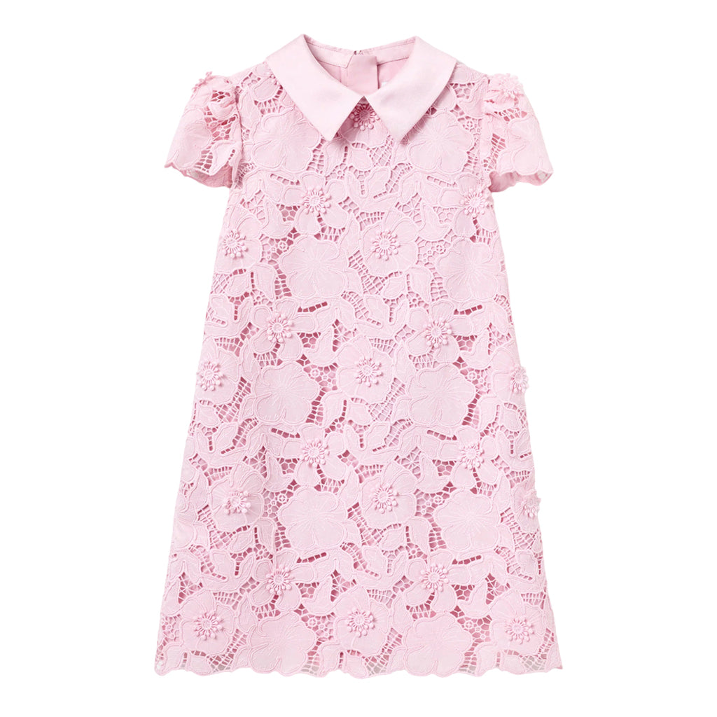 Self Portrait Kids Pink Flower Lace Dress
