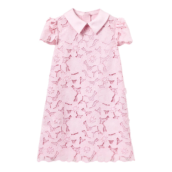 Self Portrait Kids Pink Flower Lace Dress
