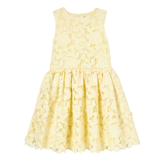 Self Portrait Kids Yellow Sleeveless Lace Dress