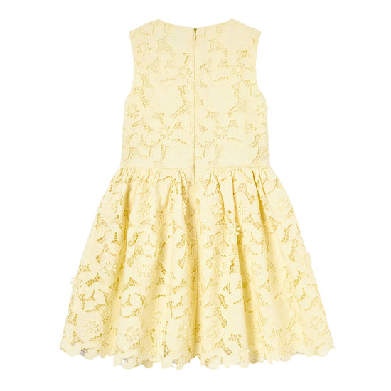 Self Portrait Kids Yellow Sleeveless Lace Dress