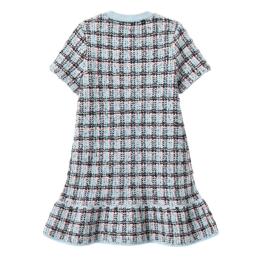 Self Portrait Kids Textured Stripe Knit Dress