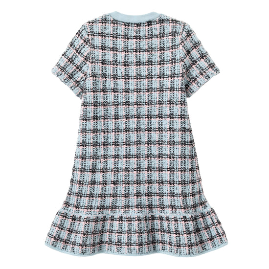 Self Portrait Kids Textured Stripe Knit Dress