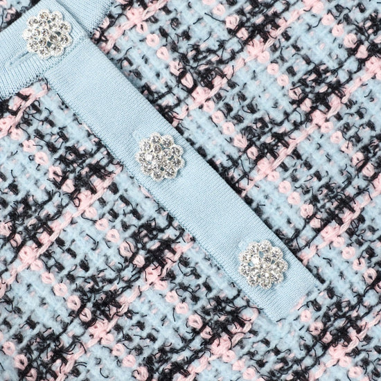 Self Portrait Kids Textured Stripe Knit Dress