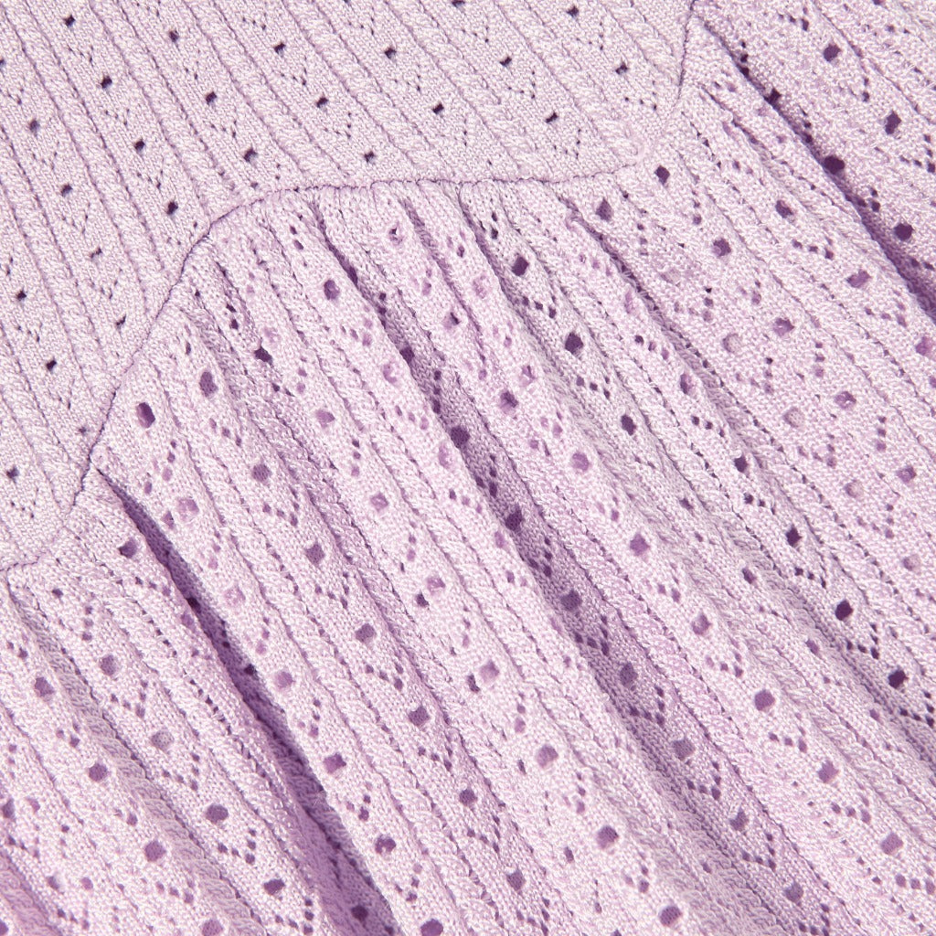 Self Portrait Kids Pink Pointelle Ribbed Knit Skirt