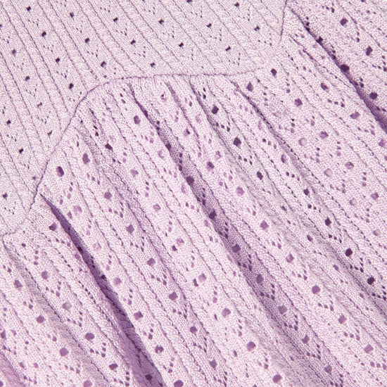 Self Portrait Kids Pink Pointelle Ribbed Knit Skirt