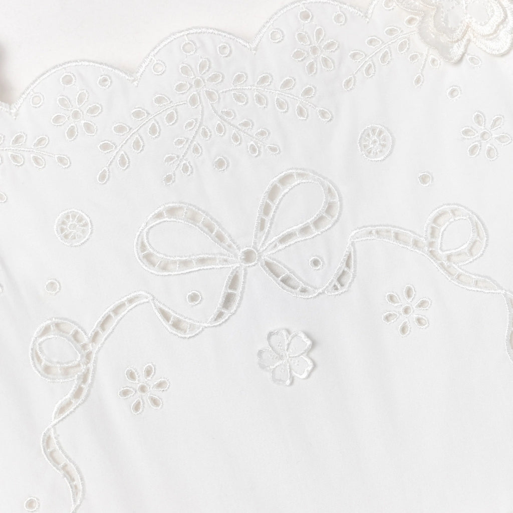 Self Portrait Kids White Cotton Embroidered Dress