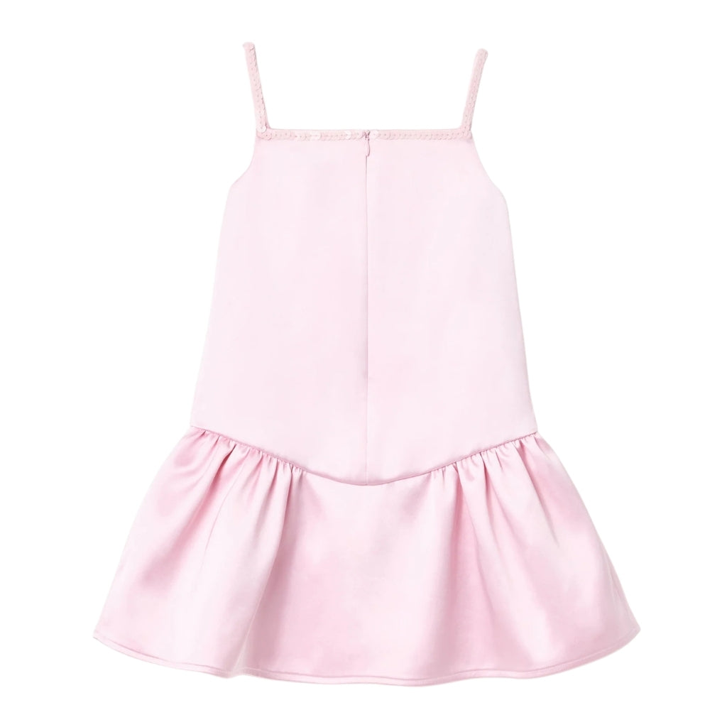 Self Portrait Kids Pink Crepe Sequin Flower Dress
