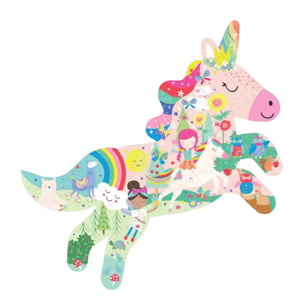 Floss & Rock Jigsaw 40PC Shaped Rainbow Unicorn