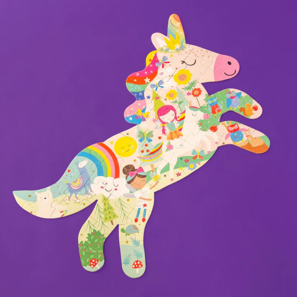 Floss & Rock Jigsaw 40PC Shaped Rainbow Unicorn