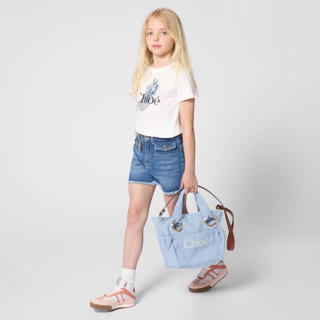 Chloé Kids Logo Canvas Tote Bag