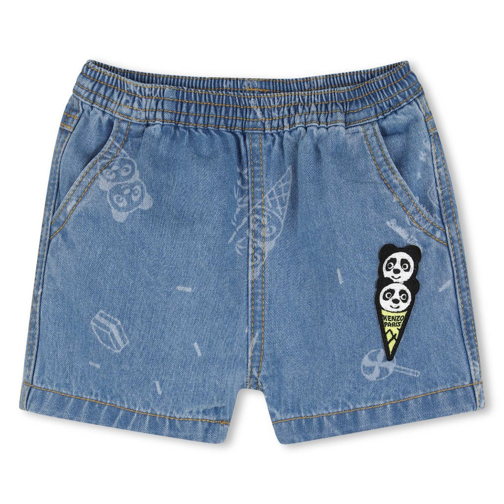 Kenzo Kids Panda Denim Shorts