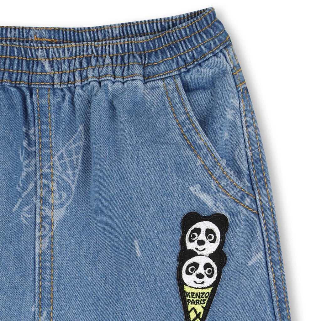 Kenzo Kids Panda Denim Shorts