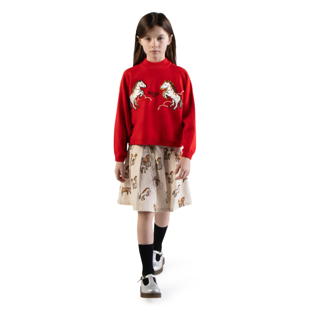 Kenzo Kids Horse Graphic Skirt