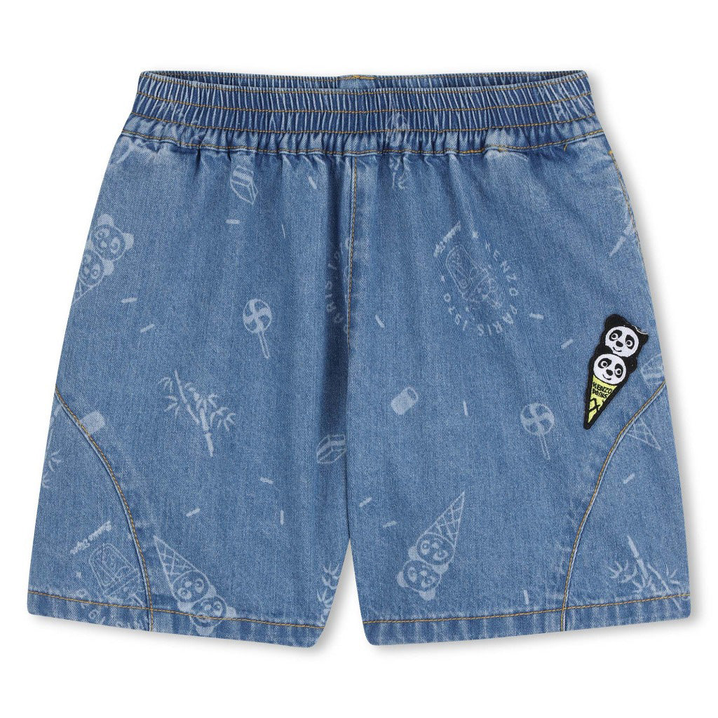 Kenzo Kids Panda Denim Shorts