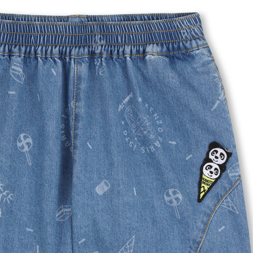 Kenzo Kids Panda Denim Shorts
