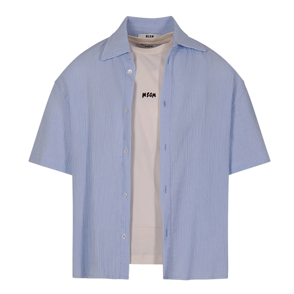 MSGM Kids Linen Shirt and Tank Top Set