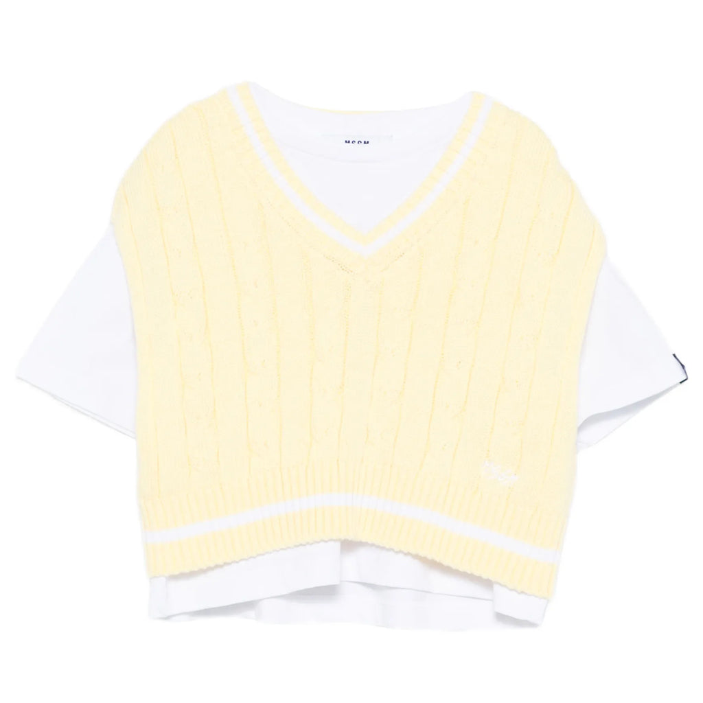 MSGM Kids Knitted Gilet and Jersey T-shirt