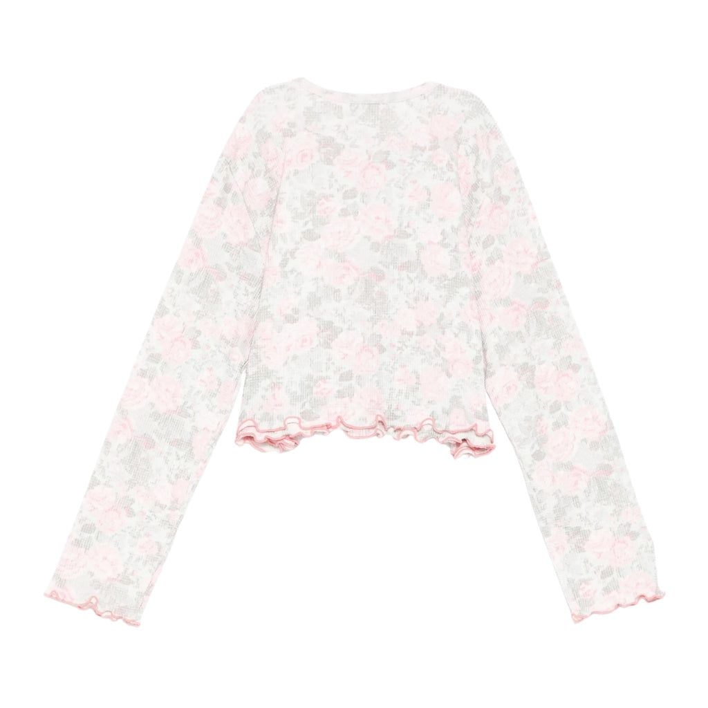 Mardi Mercredi Les Petits Kids Waffle Cardigan Fleur Frill