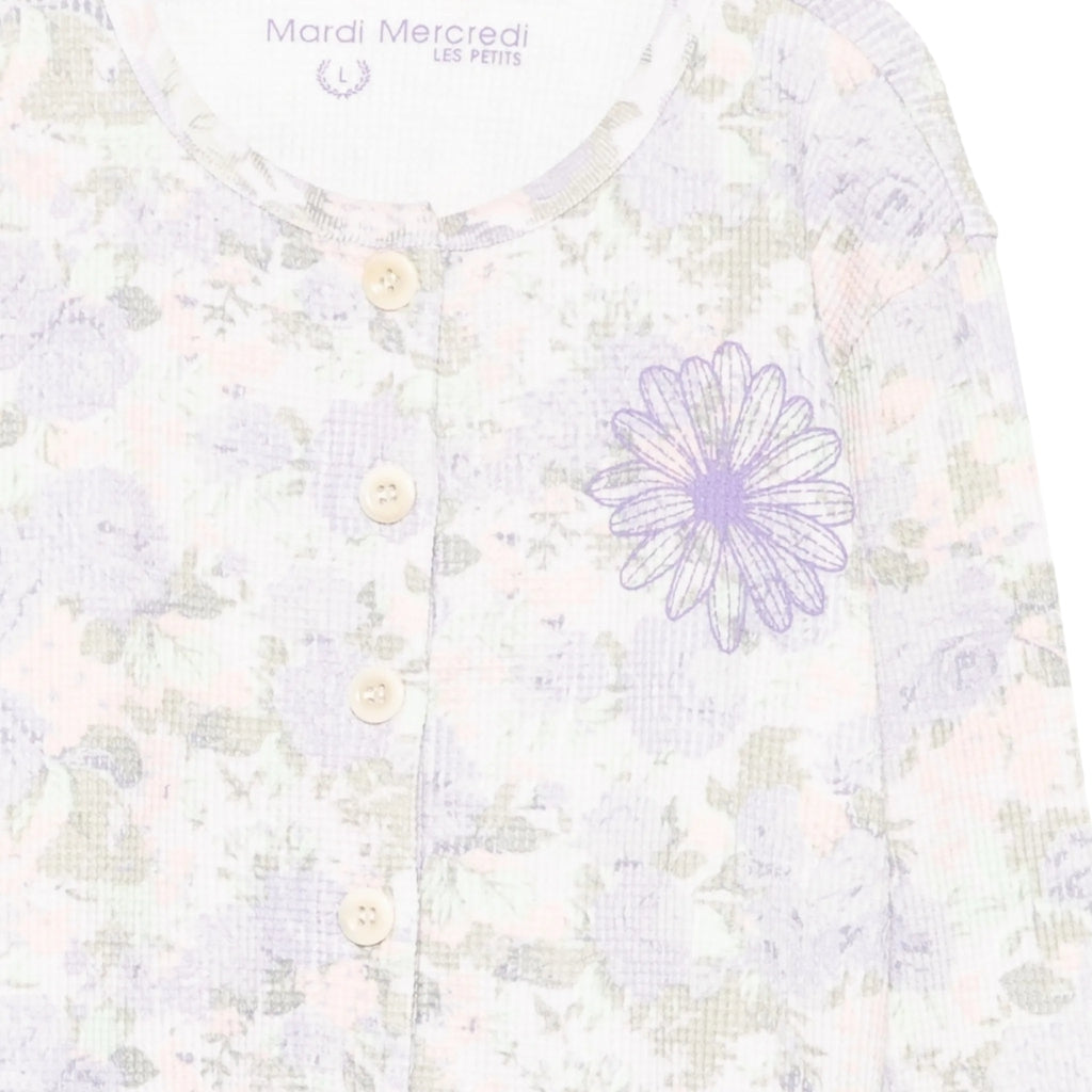 Mardi Mercredi Les Petits Kids Waffle Cardigan Fleur Frill