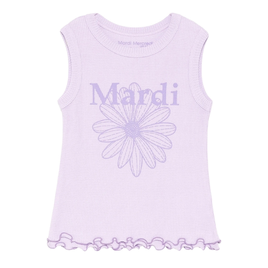 Mardi Mercredi Les Petits Kids Waffle Sleeveless Flowermardi Frill
