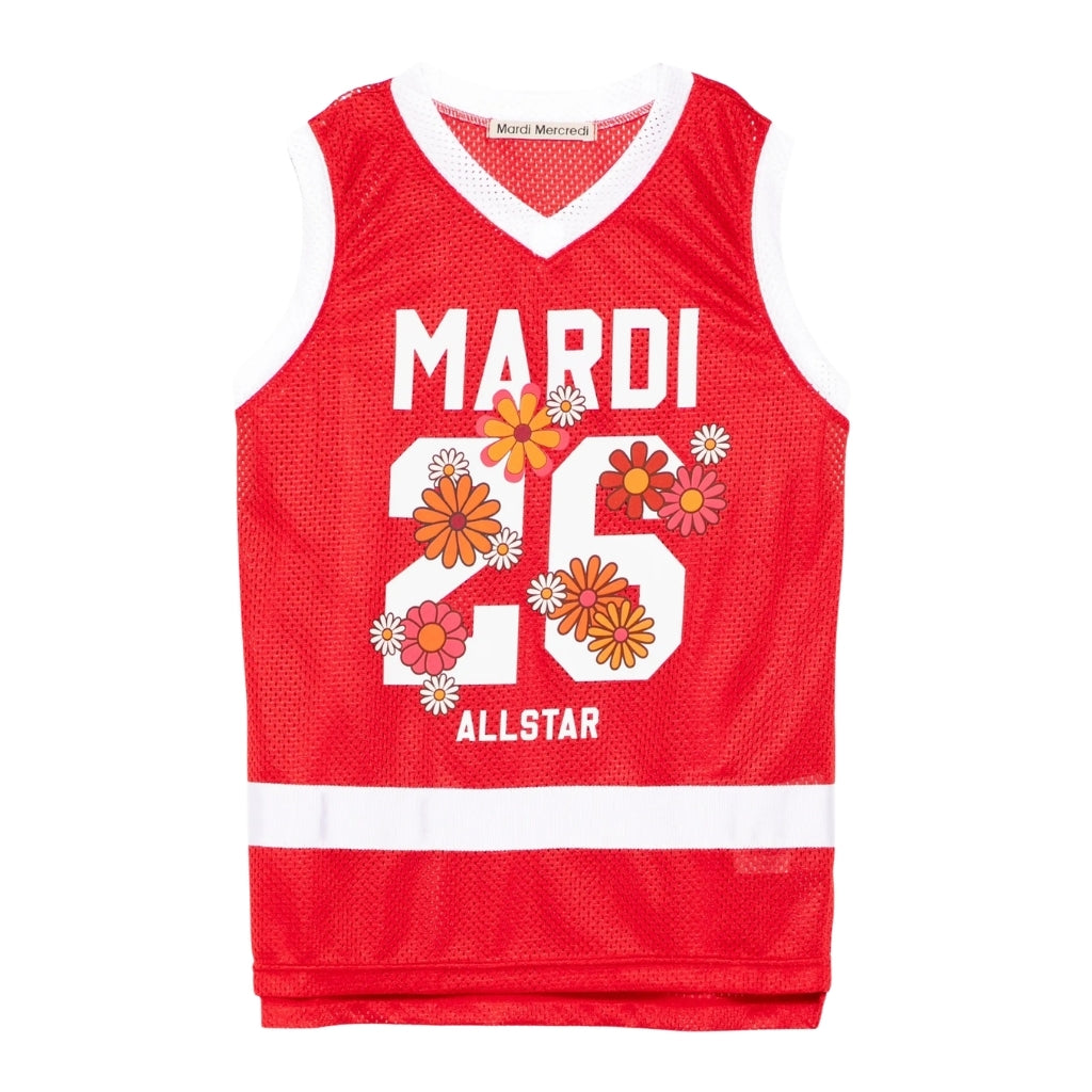 Mardi Mercredi Les Petits Kids Mesh Jersey Top Sleeveless Blossom