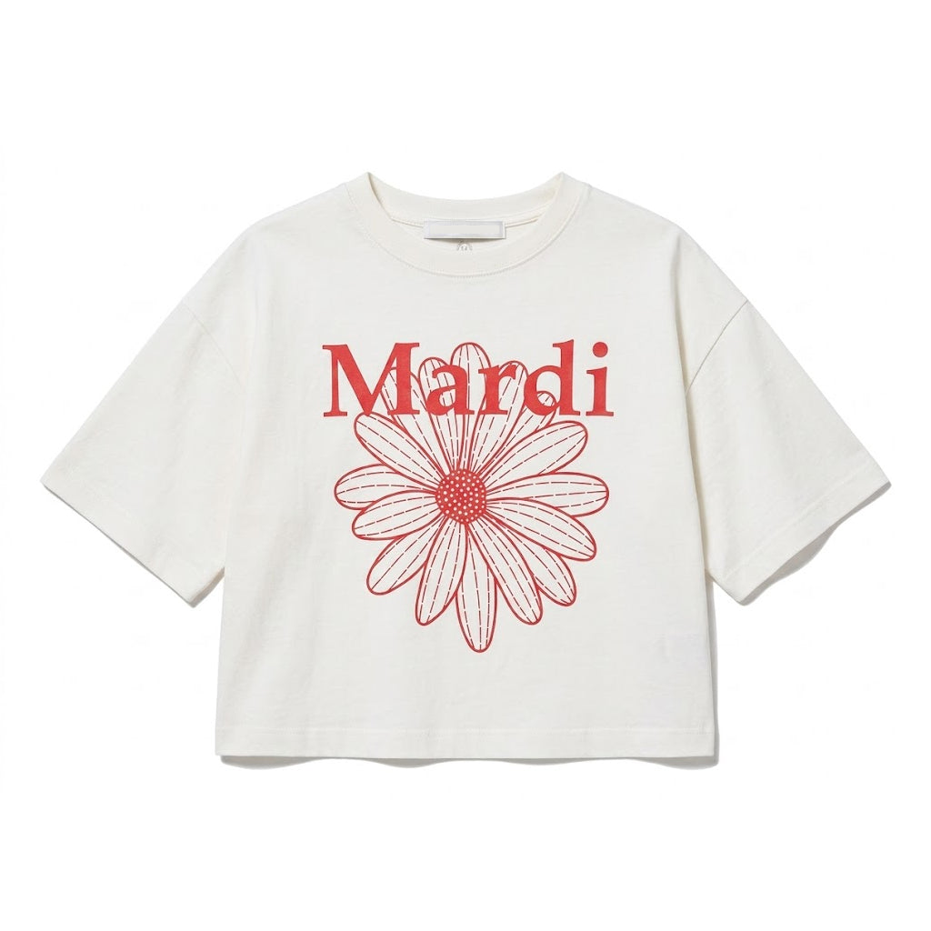 Mardi Mercredi Les Petits Kids Cropped Tshirt Flowermardi
