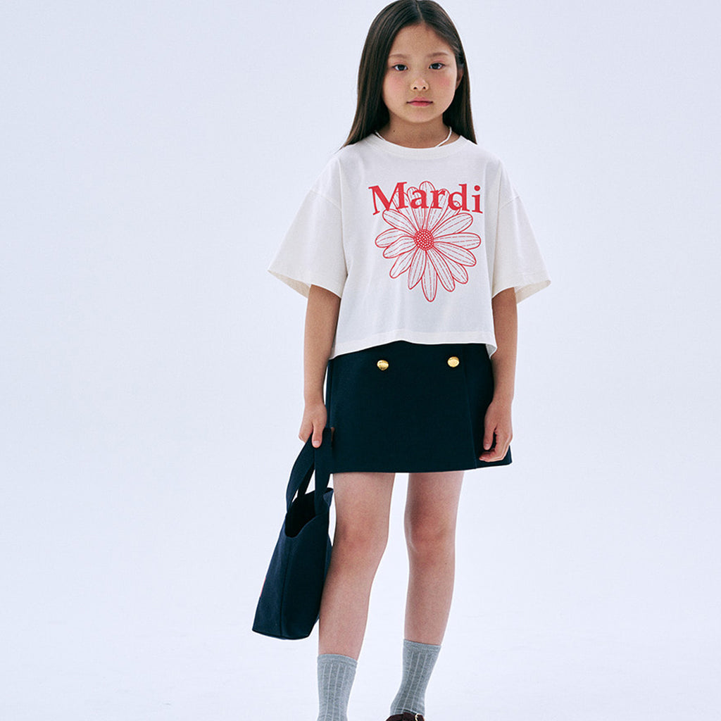 Mardi Mercredi Les Petits Kids Cropped Tshirt Flowermardi
