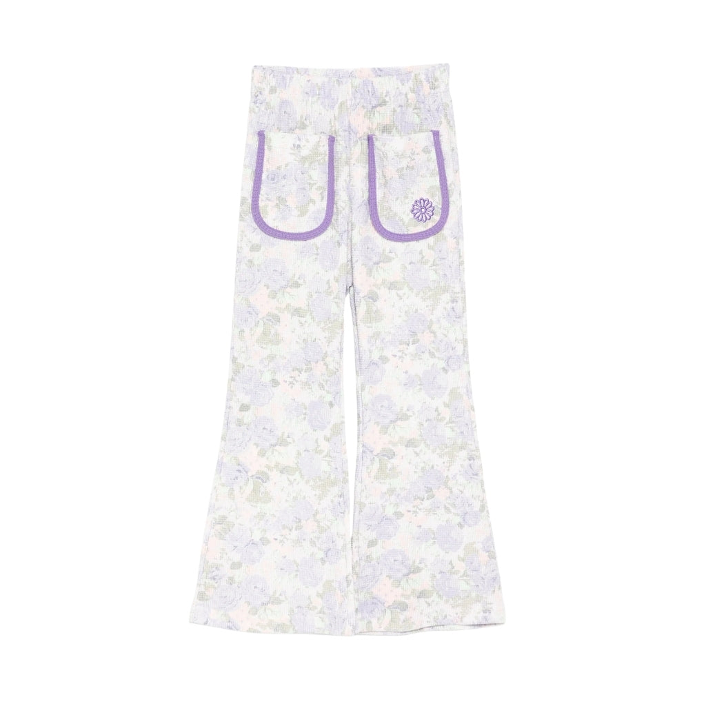 Mardi Mercredi Les Petits Kids Waffle Flare Fit Pants Fleur