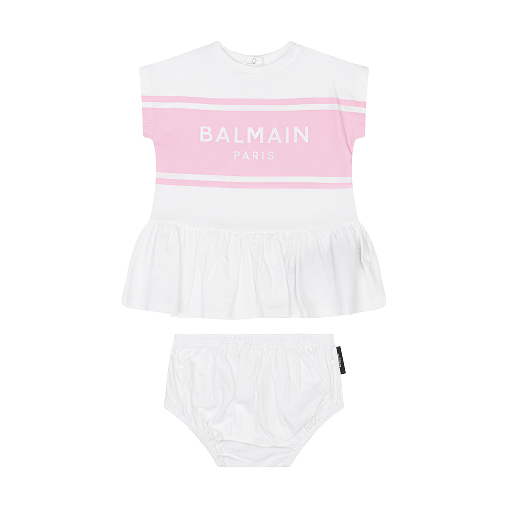 Balmain Kids Logo Dress With Bloomer