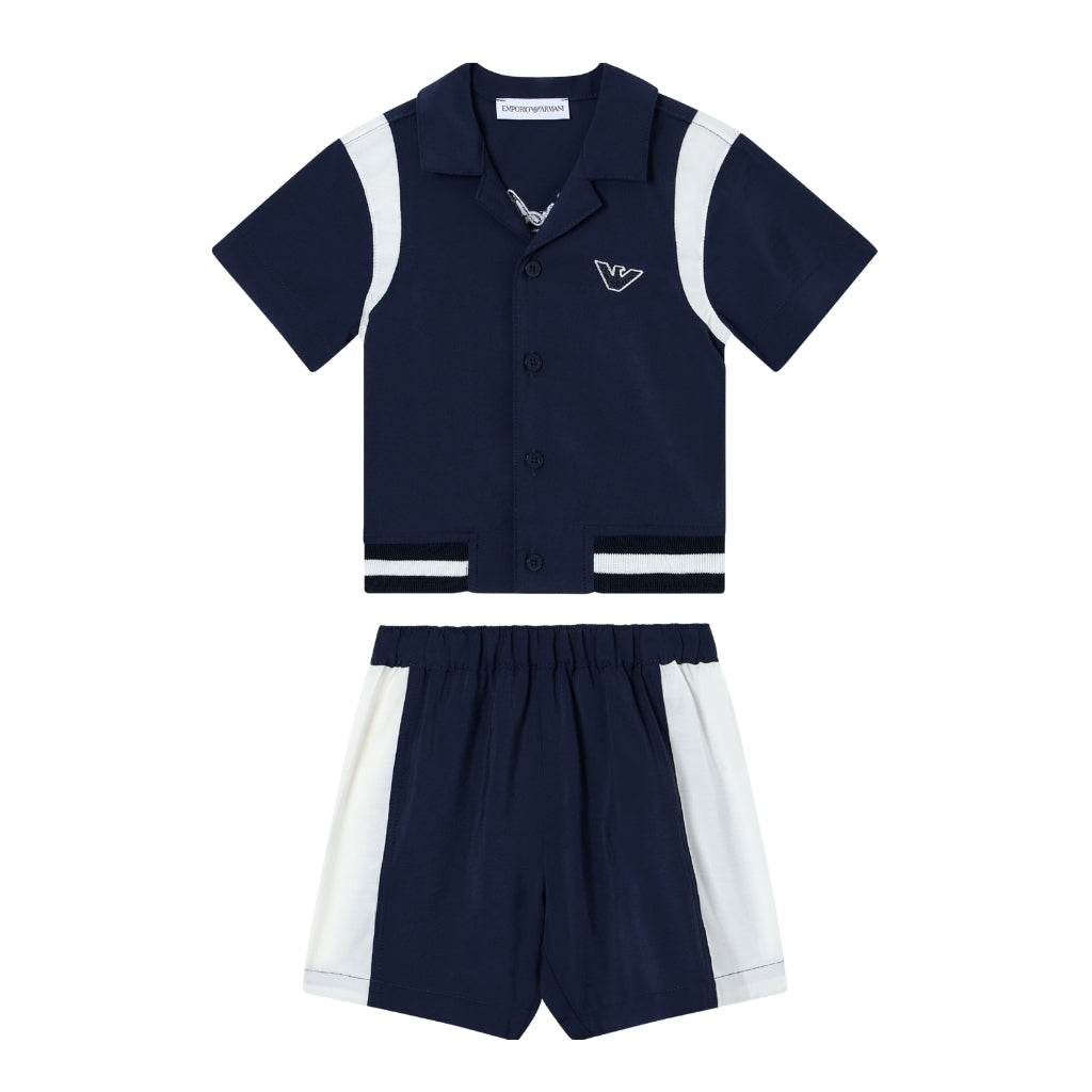 Emporio Armani Junior Set Of Camp Shirt And Shorts