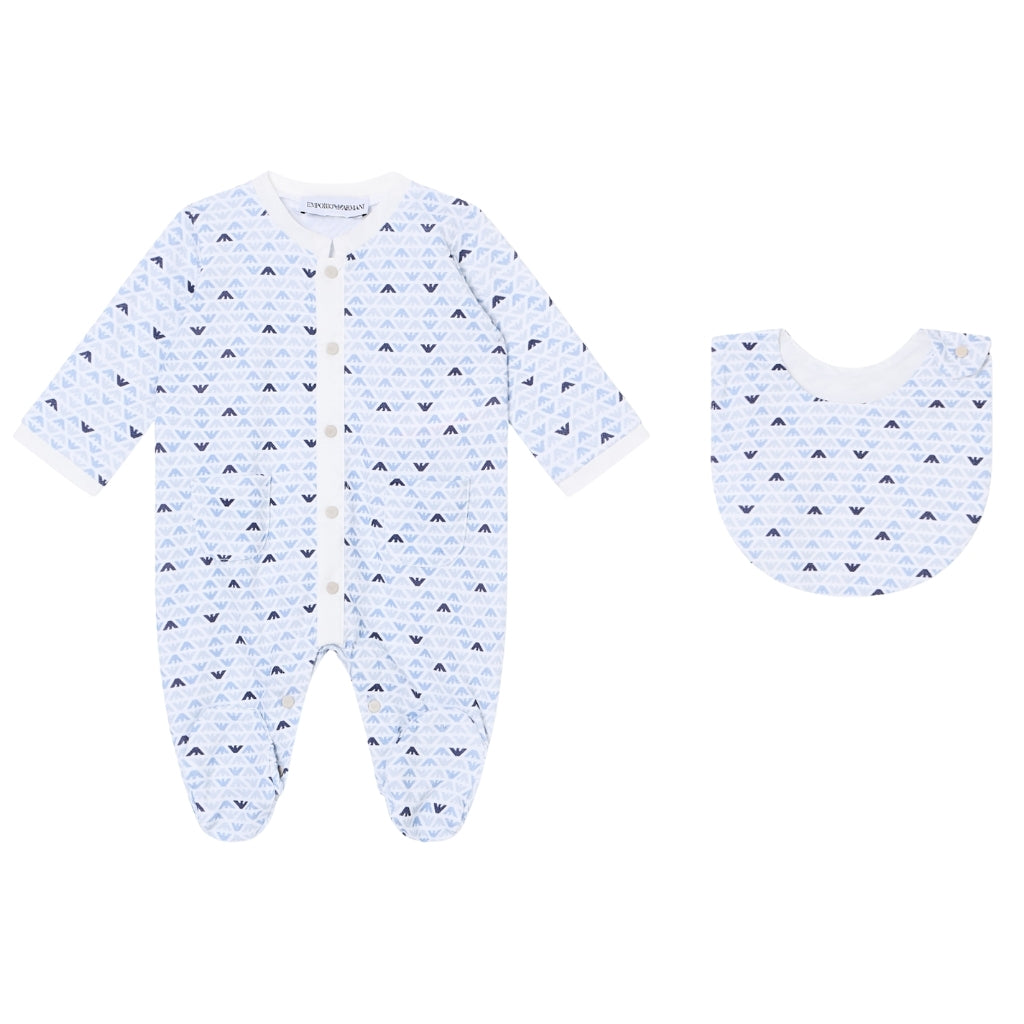 Emporio Armani Junior Set Of Romper And Bib