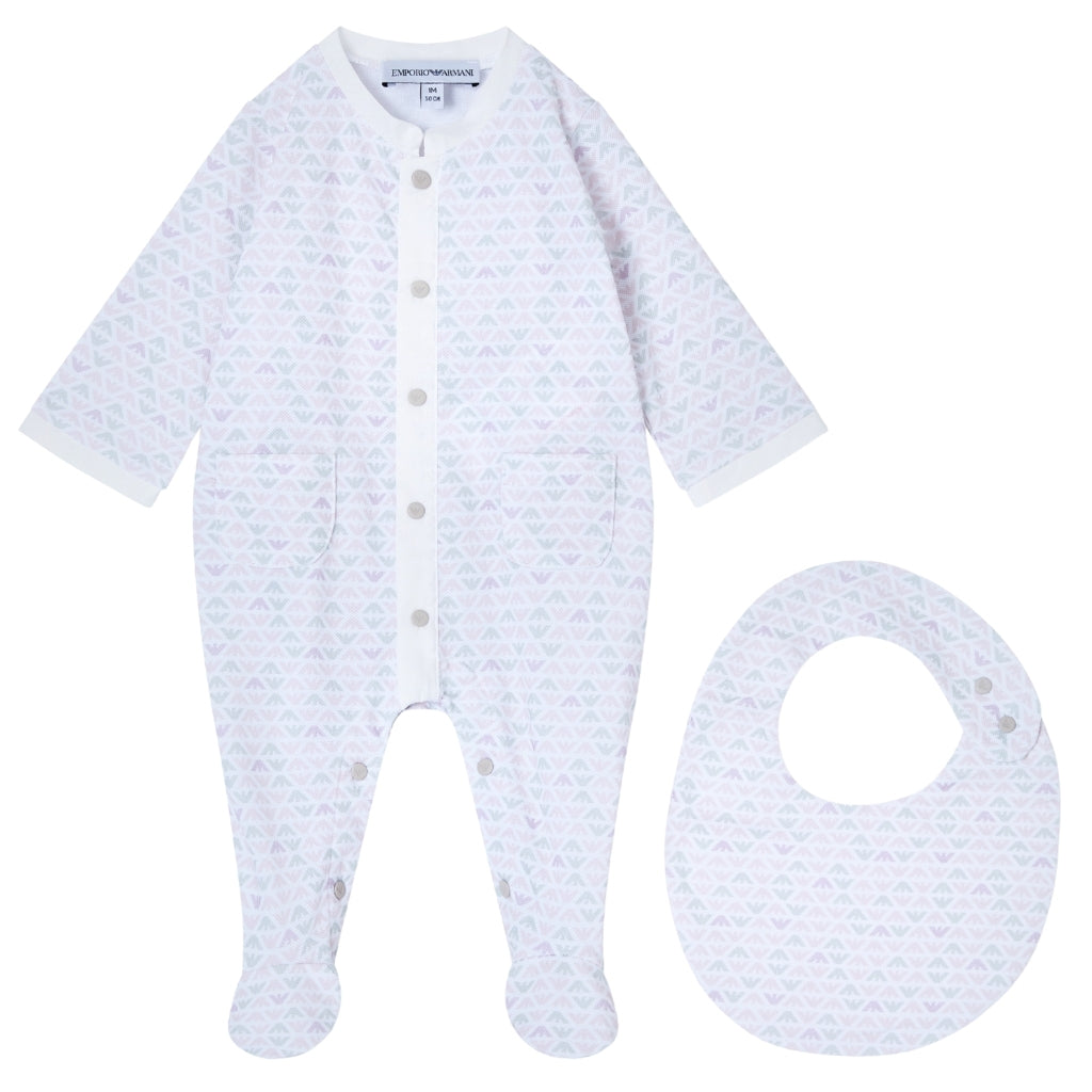 Emporio Armani Junior Set Of Romper And Bib