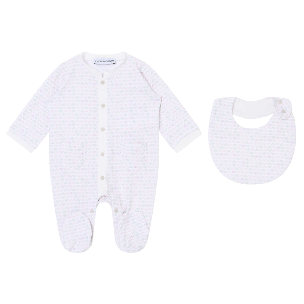 Emporio Armani Junior Set Of Romper And Bib