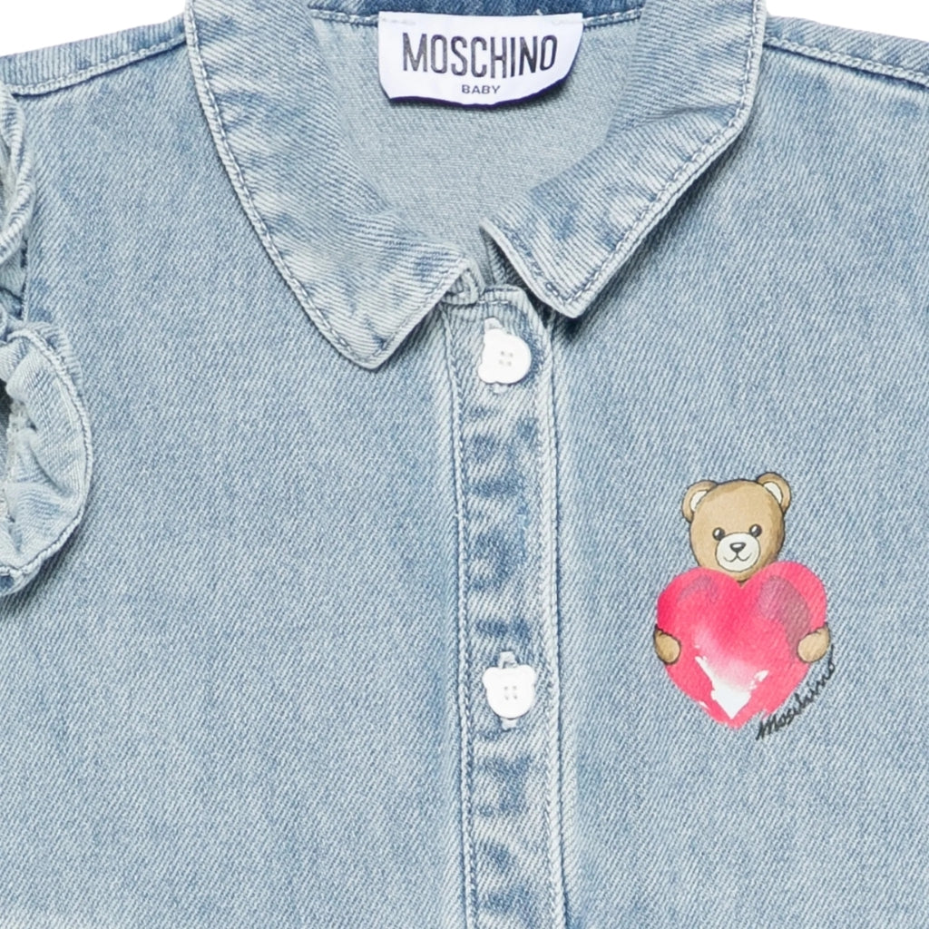 Moschino Kids Teddy Heart Denim Dress