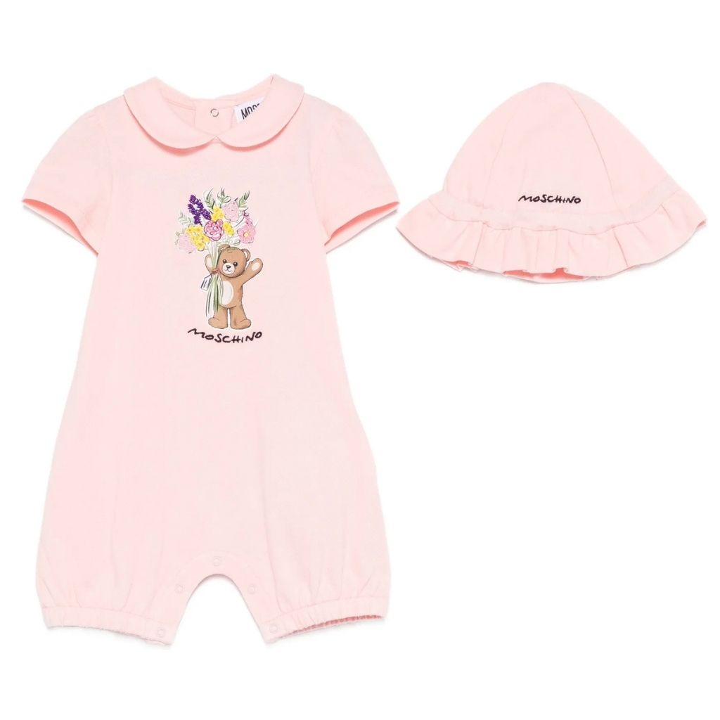 Moschino Kids Romper And Hat Gift Set