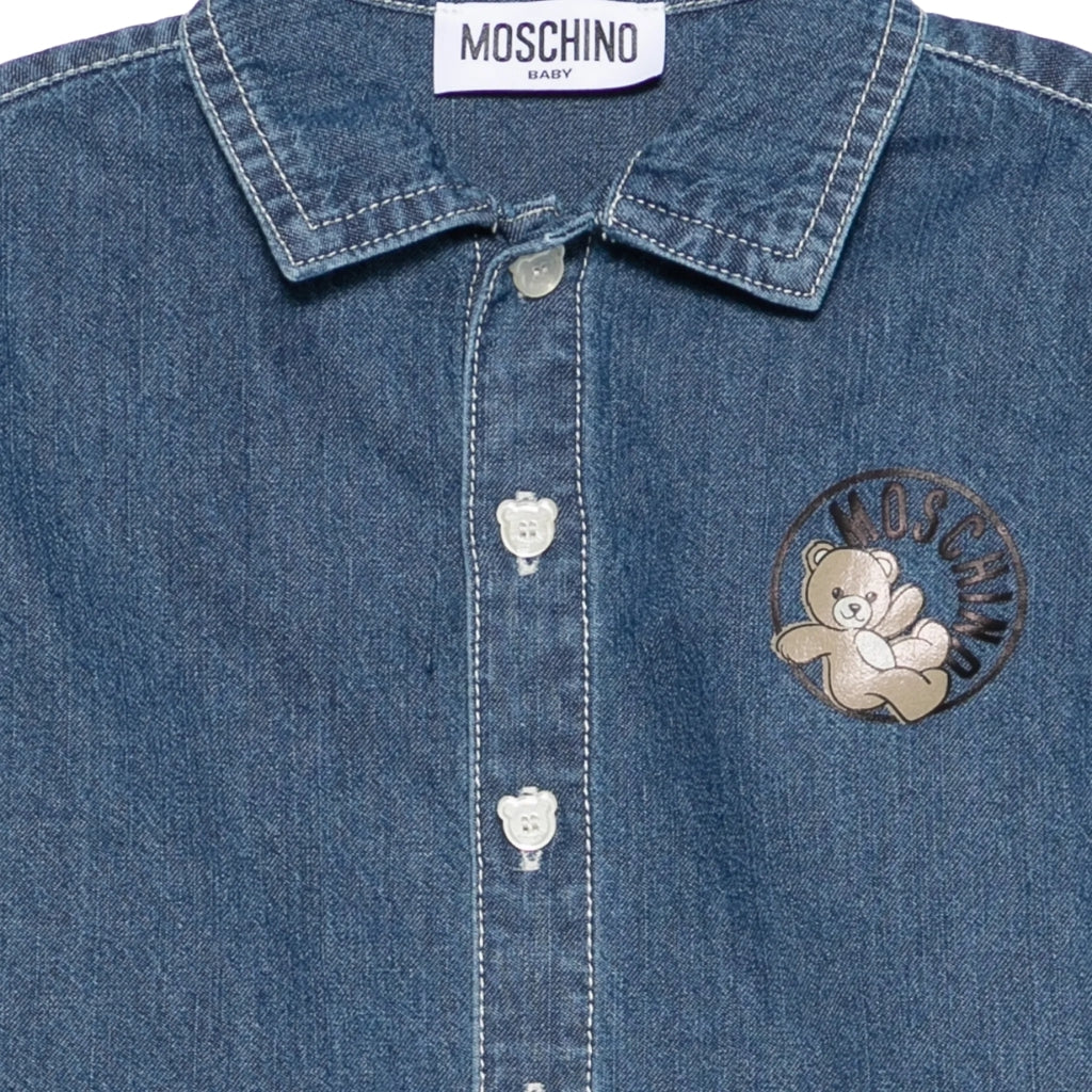 Moschino Kids Teddy Bear Denim Shirt