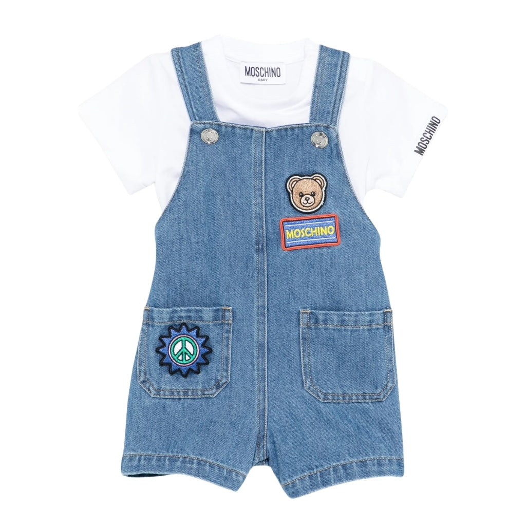 Moschino Kids T-Shirt And Dungarees Set