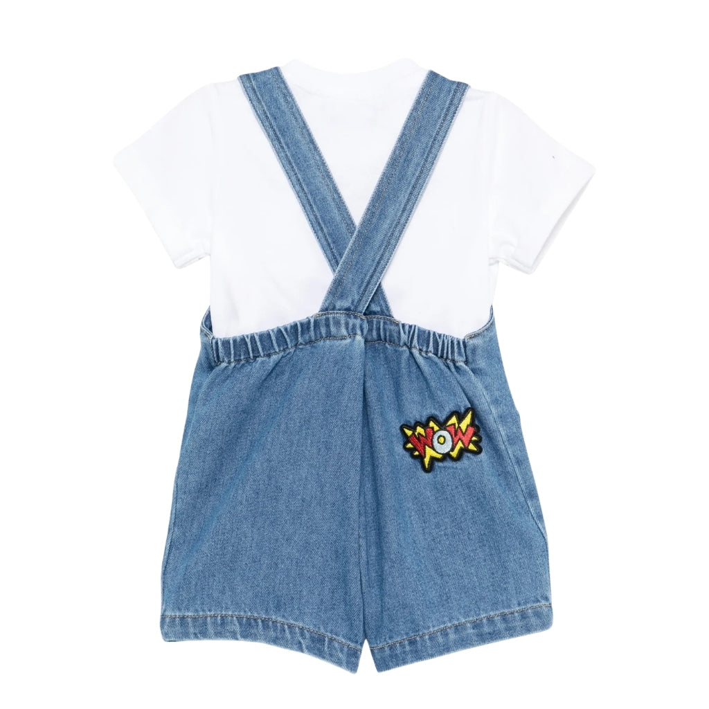 Moschino Kids T-Shirt And Dungarees Set
