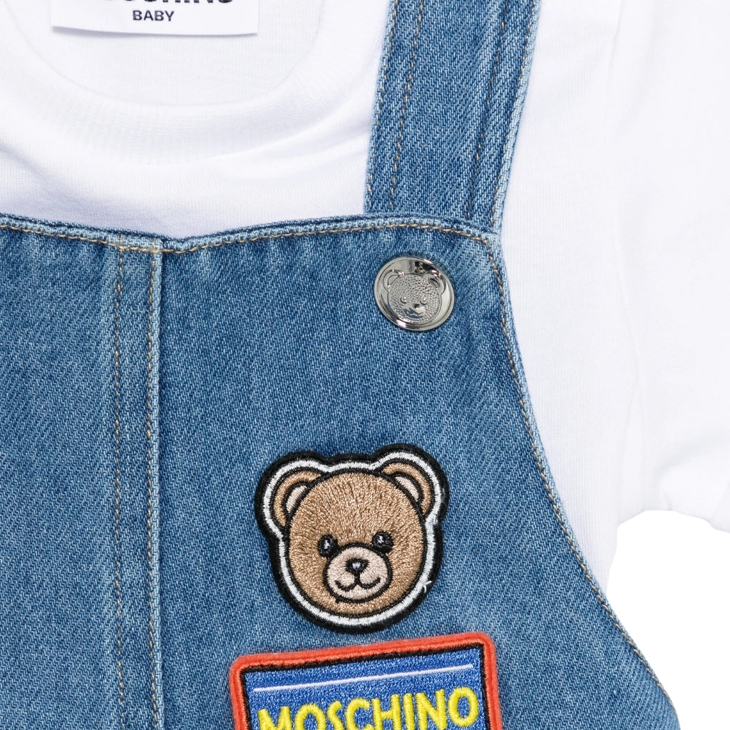 Moschino Kids T-Shirt And Dungarees Set