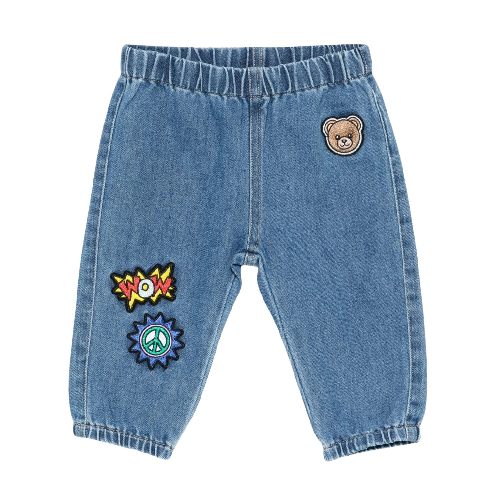 Moschino Kids Teddy Bear Denim Trousers