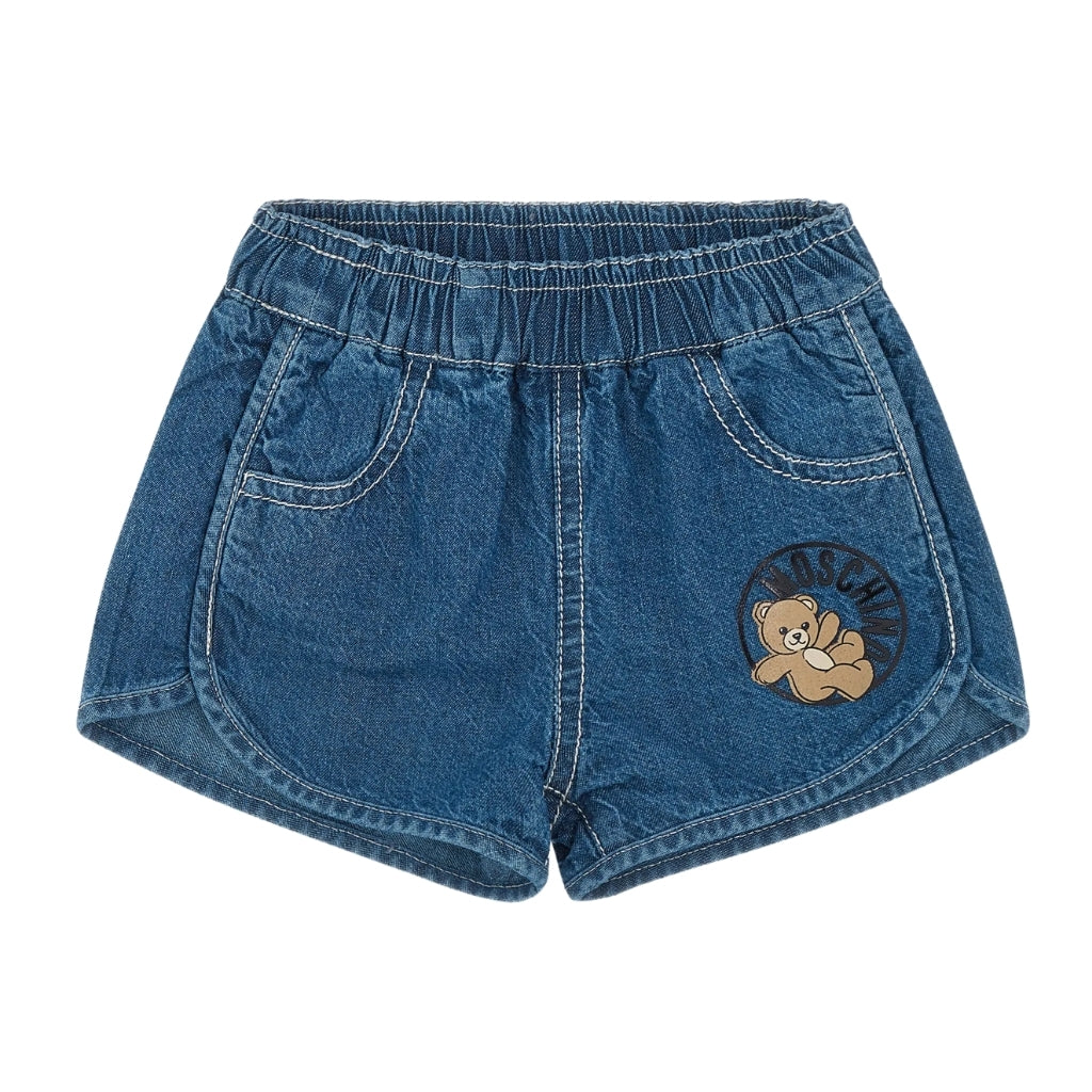 Moschino Kids Teddy Bear Denim Shorts