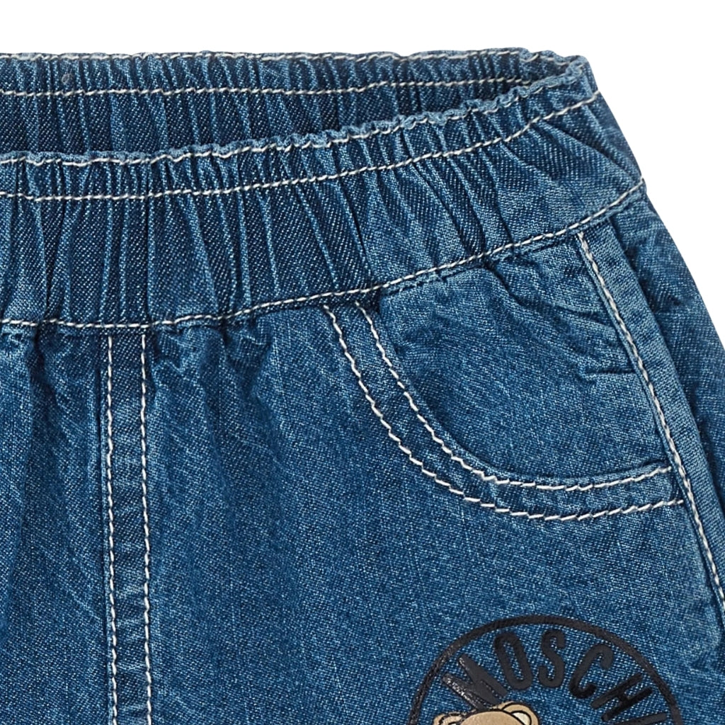 Moschino Kids Teddy Bear Denim Shorts