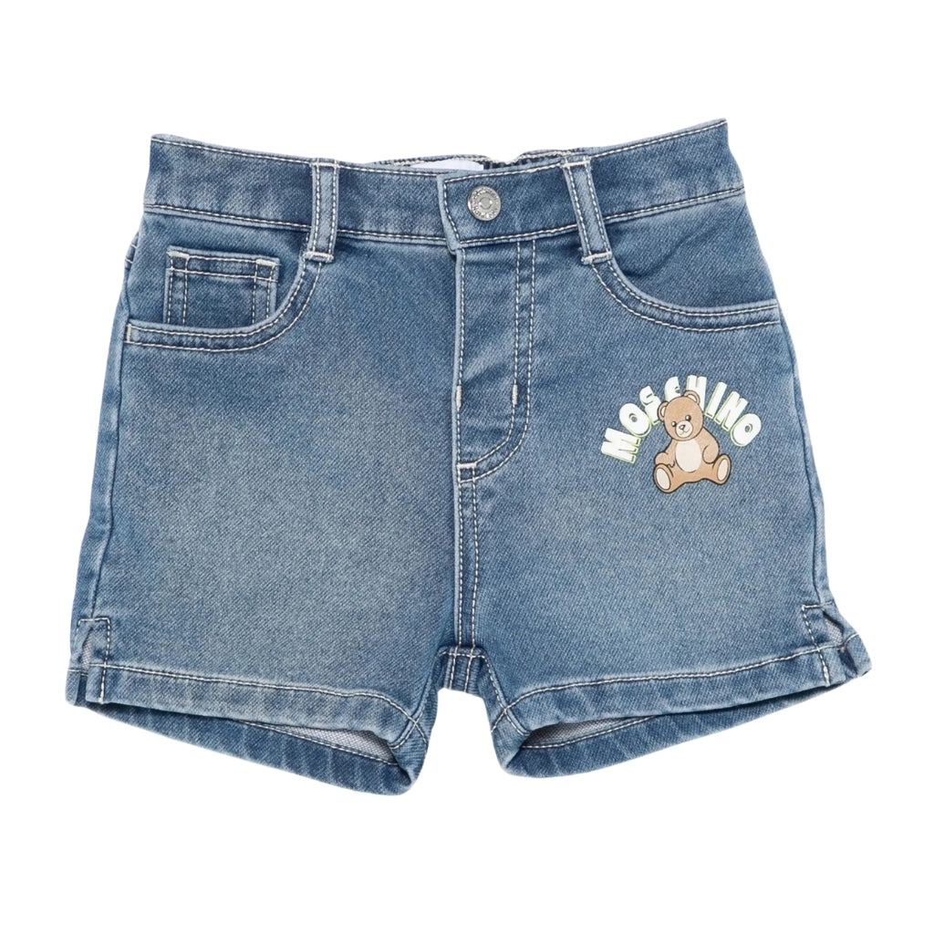 Moschino Kids Teddy Bear Denim Shorts