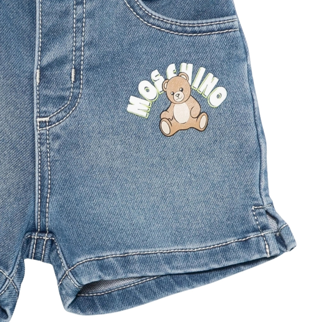 Moschino Kids Teddy Bear Denim Shorts