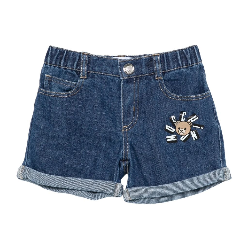 Moschino Kids Teddy Bear Denim Shorts