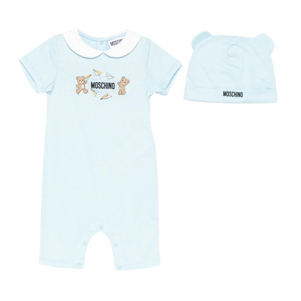 Moschino Kids Romper And Hat Gift Set