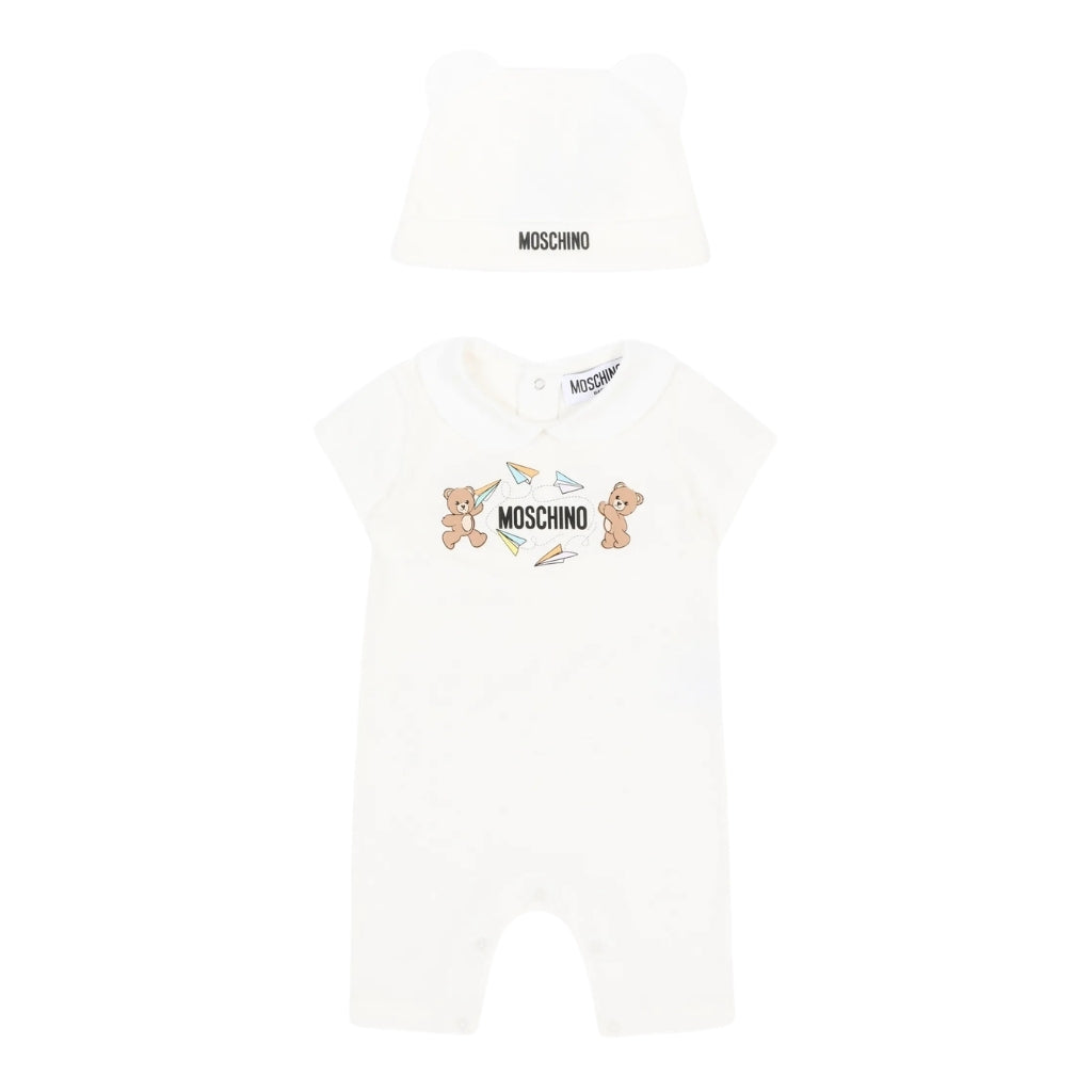 Moschino Kids Romper And Hat Gift Set
