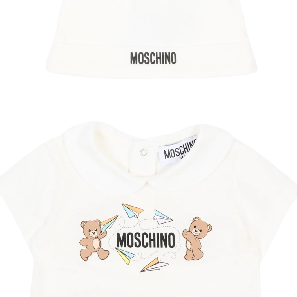 Moschino Kids Romper And Hat Gift Set