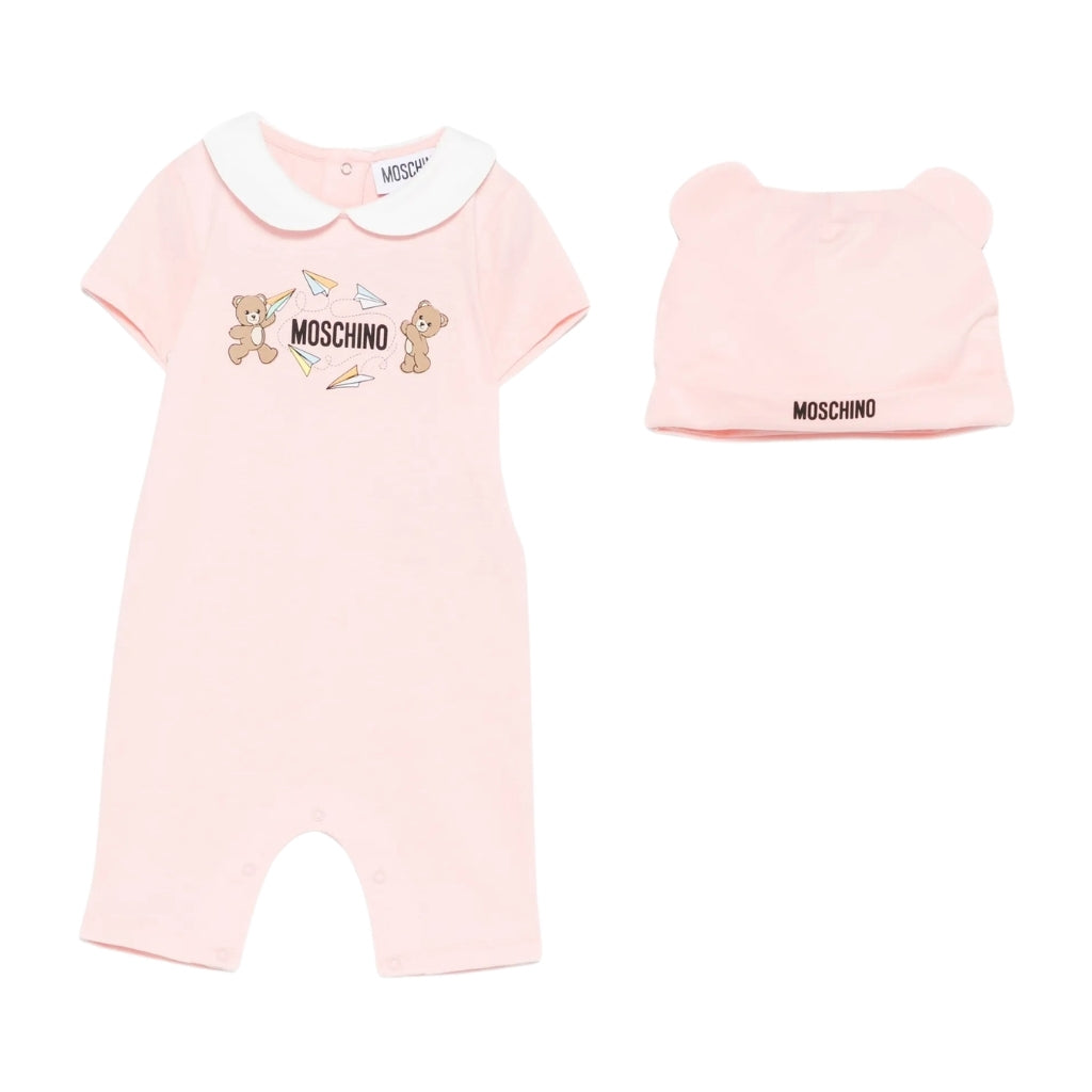 Moschino Kids Romper And Hat Gift Set